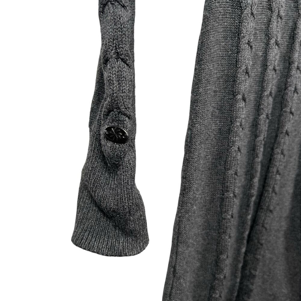 Athleta Womens Gray Cable Knit Cowl Neck Sweater Dress Long Sleeve Size Small - Picture 4 of 10